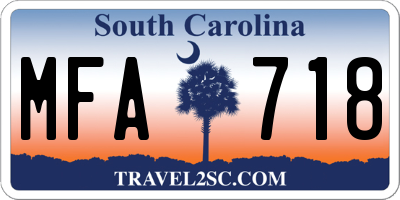 SC license plate MFA718