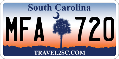 SC license plate MFA720