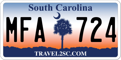 SC license plate MFA724