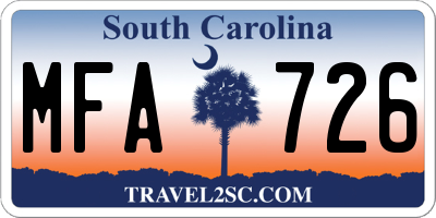 SC license plate MFA726