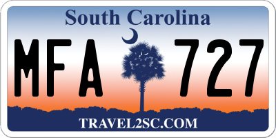 SC license plate MFA727