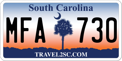 SC license plate MFA730