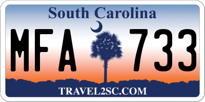 SC license plate MFA733