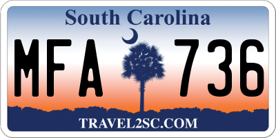 SC license plate MFA736