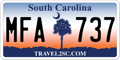 SC license plate MFA737