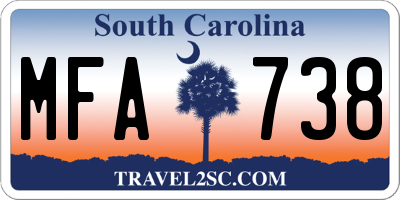 SC license plate MFA738