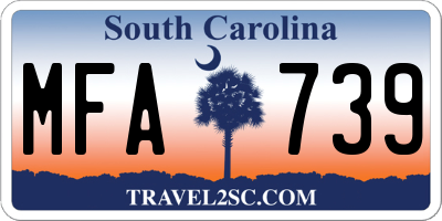 SC license plate MFA739