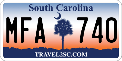 SC license plate MFA740