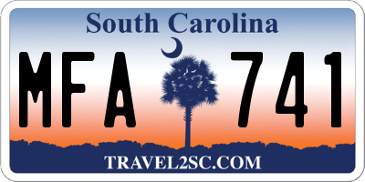 SC license plate MFA741