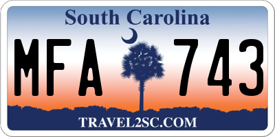 SC license plate MFA743