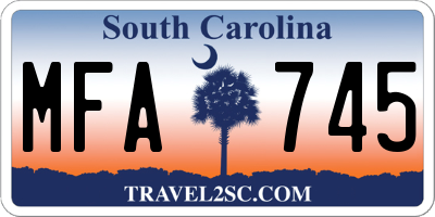 SC license plate MFA745