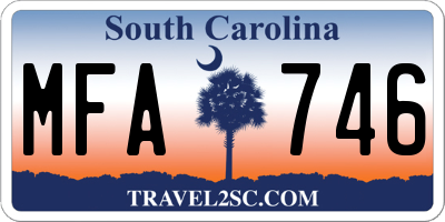SC license plate MFA746