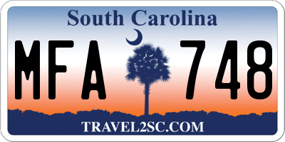 SC license plate MFA748