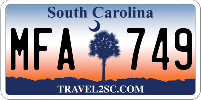 SC license plate MFA749