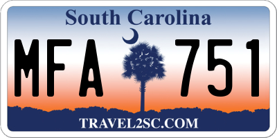 SC license plate MFA751