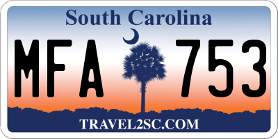 SC license plate MFA753