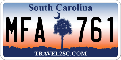 SC license plate MFA761