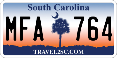 SC license plate MFA764