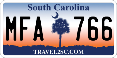 SC license plate MFA766