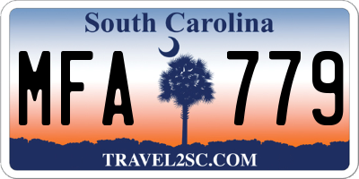 SC license plate MFA779