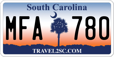 SC license plate MFA780