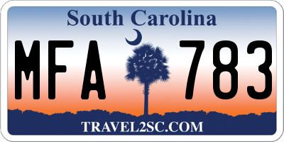SC license plate MFA783