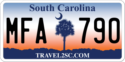 SC license plate MFA790