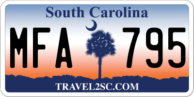 SC license plate MFA795