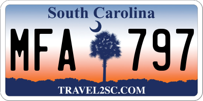 SC license plate MFA797