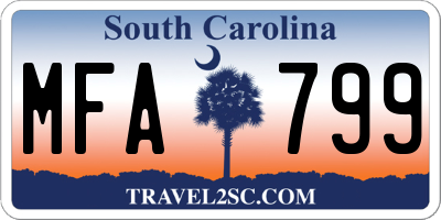 SC license plate MFA799