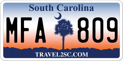 SC license plate MFA809