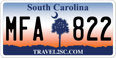 SC license plate MFA822