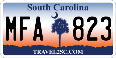 SC license plate MFA823