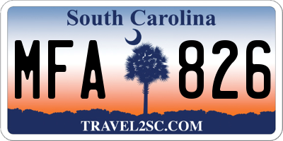 SC license plate MFA826