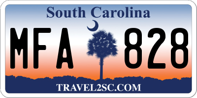 SC license plate MFA828