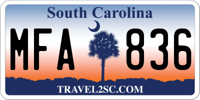 SC license plate MFA836