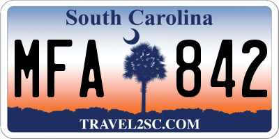 SC license plate MFA842