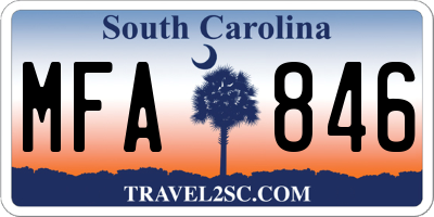 SC license plate MFA846