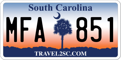 SC license plate MFA851