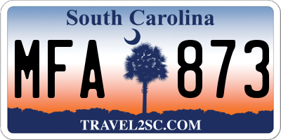 SC license plate MFA873