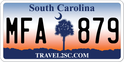 SC license plate MFA879