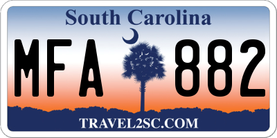 SC license plate MFA882