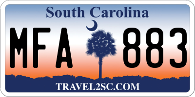 SC license plate MFA883