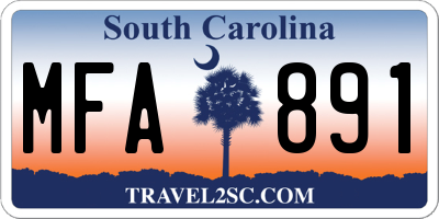 SC license plate MFA891