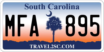 SC license plate MFA895