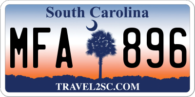 SC license plate MFA896