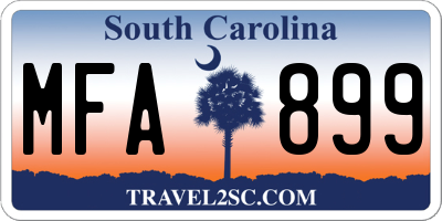 SC license plate MFA899