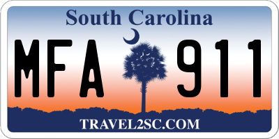 SC license plate MFA911