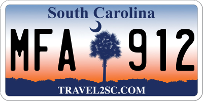 SC license plate MFA912