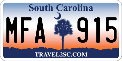 SC license plate MFA915